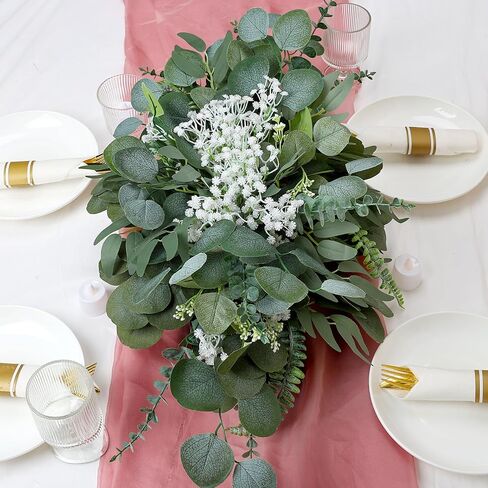 150 قطعة من سيقان الأوكالبتوس المختلطة الاصطناعية وأوراق السائبة، 6 أنواع من سيقان الأوكالبتوس الخضراء الصناعية المجففة DIY لحفلات الزفاف وخطوبة استحمام الطفل وباقات مزهرية للمنزل والمكتب in Kuwait