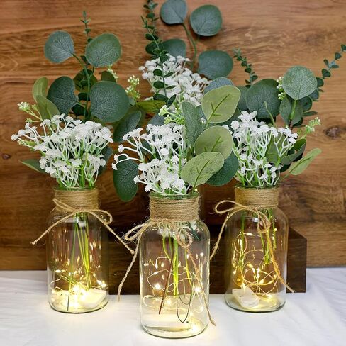 150 قطعة من سيقان الأوكالبتوس المختلطة الاصطناعية وأوراق السائبة، 6 أنواع من سيقان الأوكالبتوس الخضراء الصناعية المجففة DIY لحفلات الزفاف وخطوبة استحمام الطفل وباقات مزهرية للمنزل والمكتب in Kuwait