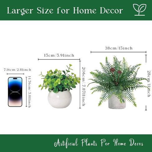 نباتات السرخس بوسطن الاصطناعية بوعاء 15 بوصة نباتات شجيرات خضراء وهمية في وعاء للمنزل والمكتب وغرفة المعيشة ورف المكتب والديكور الخارجي in Kuwait