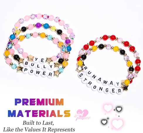 AICase for Kanye West Merch Gifts Inspired Bracelets 5 Pcs Stackable Stretch Beaded Friendship Bracelets Shirt Outfit Graduation Vinyl Poster Sticker Merchandise Gifts for Fans Women in Saudi Arabia