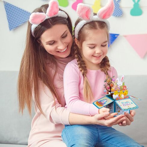 Happy Easter Pop Up Cards for Kids 3D Pop Up Easter Cards with Envelopes Bunny Eggs Easter Popup Greeting Cards 3D Spring Festival Card for Kids Paper Easter Holiday Cards Gifts for Boy Girl in Saudi Arabia