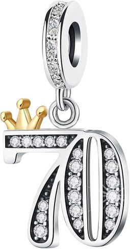 KunBead 13 16 18 21 30 40 50 60 70 Happy Birthday Crown Dangle Bead Charms Compatible with Pandora Charm Bracelet for Women in Saudi Arabia