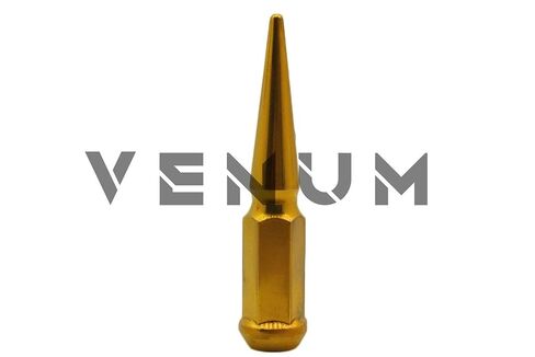 20 Pc Candy Gold Spike Lug Nuts Powder Coated | Steel | 4.5" Tall | M14x1.5 Thread Pitch + More 1 Key Compatible with Chevrolet C-1500 (5 Lug) in Saudi Arabia