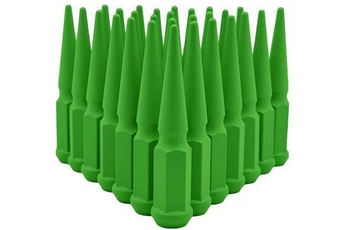 20 Pc Flat Lime Green Spike Lug Nuts Powder Coated | Steel | 4.5" Tall | M14x1.5 Thread Pitch + More 1 Key Compatible with Chevrolet C-1500 Pickup Tahoe 2WD Yukon (5 Lug) 1998-1998 1992-1999 in Saudi Arabia