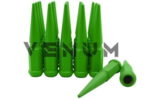 20 Pc Flat Lime Green Spike Lug Nuts Powder Coated | Steel | 4.5" Tall | M14x1.5 Thread Pitch + More 1 Key Compatible with Chevrolet C-1500 Pickup Tahoe 2WD Yukon (5 Lug) 1998-1998 1992-1999 in Saudi Arabia