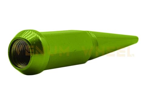 24 Pc Lime Green Spike Lug Nuts 4.5" Tall Solid 1 Piece Spiked + Key | Compatible with Ram 1500 New 6 Lug in Saudi Arabia
