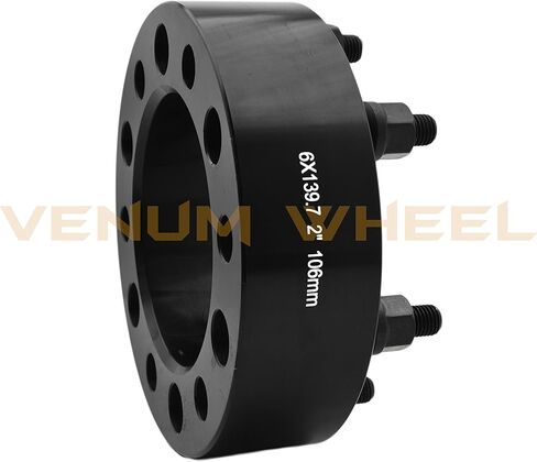 Venum wheel accessories 2pc Hubcentric Black 2" Adapters 106mm Hub 2001-2018 4Runner Tacoma + 24 Black 12x1.5 Spike Security Lug Nuts & Key Socket in Saudi Arabia