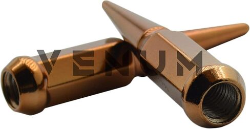 Venum wheel accessories 32 Pc Candy Orange Spike Lug Nuts Powder Coated | Steel | 4.5" Tall | M14x1.5 Thread Pitch + 1 Key Works with Ford F-250 F-350 Aftermarket Wheels in Saudi Arabia