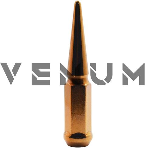Venum wheel accessories 32 Pc Candy Orange Spike Lug Nuts Powder Coated | Steel | 4.5" Tall | M14x1.5 Thread Pitch + 1 Key Works with Ford F-250 F-350 Aftermarket Wheels in Saudi Arabia