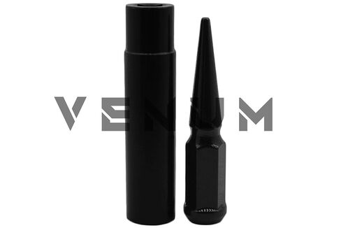 24 Pc Gloss Black Spike Lug Nuts Powder Coated | Steel | 4.5" Tall | M14x1.5 Thread Pitch + 1 Key Works/Compatible with 1999-2020 Silverado Sierra 1500 6x5.5 6x139.7mm Aftermarket Wheels in Saudi Arabia