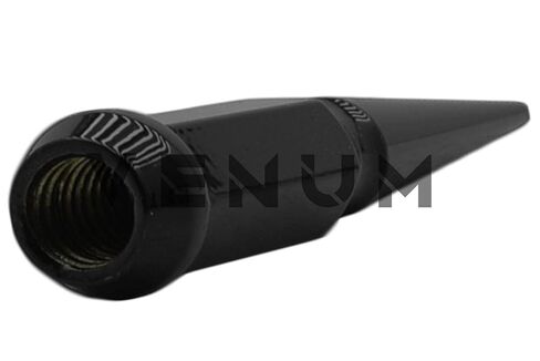 24 Pc Gloss Black Spike Lug Nuts Powder Coated | Steel | 4.5" Tall | M14x1.5 Thread Pitch + 1 Key Works/Compatible with 1999-2020 Silverado Sierra 1500 6x5.5 6x139.7mm Aftermarket Wheels in Saudi Arabia
