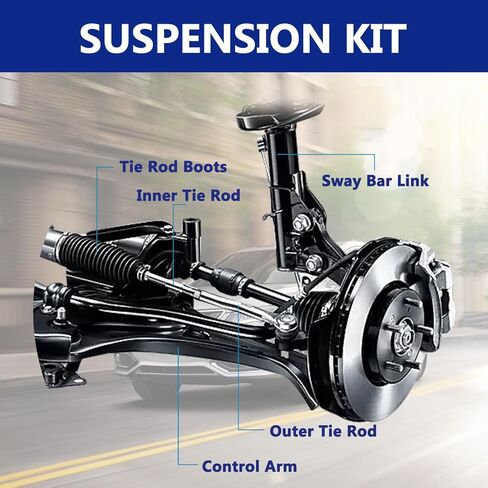 Control Arm, Replacement For Front Lower Control Arm with Ball Joint Sway Bar Inner Outer Tie Rod Compatible With 2013-2018 Acura RDX - 8 Pcs in Saudi Arabia
