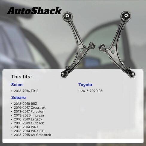 AutoShack Rear Lower Rearward Control Arms with Bushings Replacement for 2010-2019 Subaru Outback 2-PC in Saudi Arabia