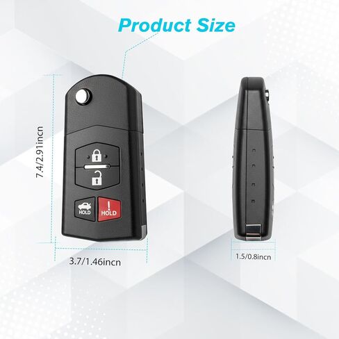 Car Key Fob Keyless Entry Remote 315MHz BGBX1T478SKE125-01 for Mazda 3 Seden 2010-2013 for Mazda 6 2010-2013 / MX-5 Miata 2006-2015 | 4 Buttons with Door Key in Saudi Arabia