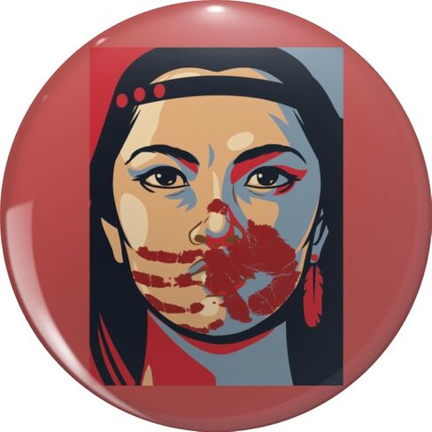 MMIW Awareness Native American Woman Artwork For The Missing and Murdered Indigenous Women Version 2 Metal Lapel Hat Pin Te Tack Pinback 0.75" in Saudi Arabia
