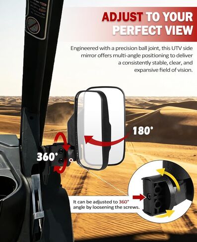 Upgrade Defender Side Mirrors, UNIGT UTV Side Mirror Compatible with Can Am Defender HD10 HD9 HD8 HD7 HD5 2016-2026, Easy Install & Adjustable Fit Full/Half-door, No door & 1pcs Seat Belt Bypass in Saudi Arabia