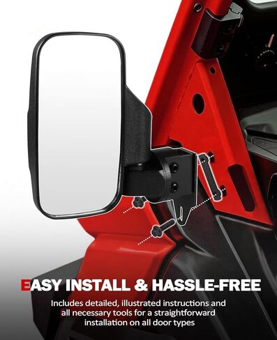 Upgrade Defender Side Mirrors, UNIGT UTV Side Mirror Compatible with Can Am Defender HD10 HD9 HD8 HD7 HD5 2016-2026, Easy Install & Adjustable Fit Full/Half-door, No door & 1pcs Seat Belt Bypass in Saudi Arabia