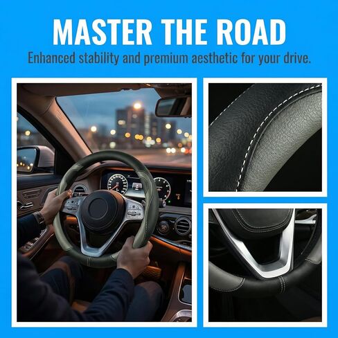 Car Steering Wheel Cover-15 Universal Fit,Breathable Faux Leather Cover with Anti-Slip Lining All Season Cartoon Bear Steering Wheel for Diverse Car Brands,Cute Soft Washable Auto Interior Accessory in Saudi Arabia