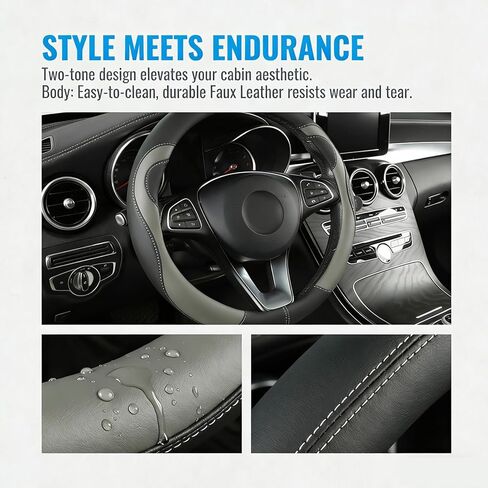 Car Steering Wheel Cover-15 Universal Fit,Breathable Faux Leather Cover with Anti-Slip Lining All Season Cartoon Bear Steering Wheel for Diverse Car Brands,Cute Soft Washable Auto Interior Accessory in Saudi Arabia