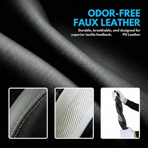 Car Steering Wheel Cover-15 Universal Fit,Breathable Faux Leather Cover with Anti-Slip Lining All Season Cartoon Bear Steering Wheel for Diverse Car Brands,Cute Soft Washable Auto Interior Accessory in Saudi Arabia