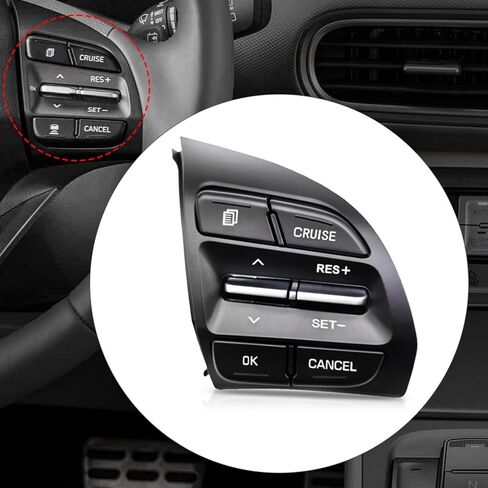 Steering Wheel Acc Cruise Switch Button Compatible with Hyundai Kona 2019, Replace 96720-J9110TMT 96710-J9030TMT in Kuwait