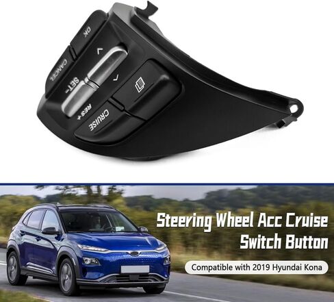 Steering Wheel Acc Cruise Switch Button Compatible with Hyundai Kona 2019, Replace 96720-J9110TMT 96710-J9030TMT in Kuwait