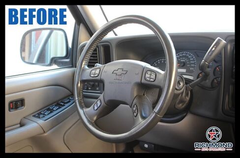 Rirchmond Auto Upholstery - غطاء عجلة القيادة جلدي متوافق مع 2005-2009 Chevy Trailblazer LT LS، أسود in Kuwait