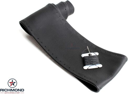 Rirchmond Auto Upholstery - غطاء عجلة القيادة جلدي متوافق مع 2005-2009 Chevy Trailblazer LT LS، أسود in Kuwait