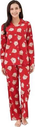 ريتشي هاوس طقم بيجامة نسائي من قطعتين فلانيلة مطبوعة مقاس S-XL RHW2774 in Kuwait