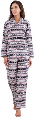 ريتشي هاوس طقم بيجامة نسائي من قطعتين فلانيلة مطبوعة مقاس S-XL RHW2774 in Kuwait