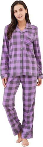 ريتشي هاوس طقم بيجامة نسائي من قطعتين فلانيلة مطبوعة مقاس S-XL RHW2774 in Kuwait
