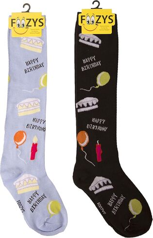 Foozys Women’s Winter Novelty Casual Knee High Socks | Happy Birthday (2 Pair) in Saudi Arabia