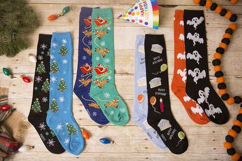 Foozys Women’s Winter Novelty Casual Knee High Socks | Happy Birthday (2 Pair) in Saudi Arabia