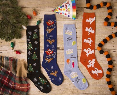 Foozys Women’s Winter Novelty Casual Knee High Socks | Happy Birthday (2 Pair) in Saudi Arabia