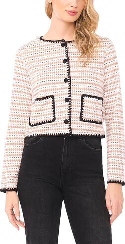 CeCe Women's Crochet Detailed Knit Cardigan in Saudi Arabia