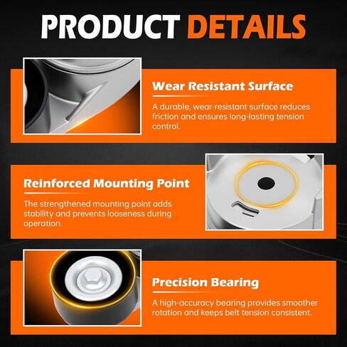 GAHA 38397 belt tensioner and pulley assembly, Compatible for Chevrolet Impala, Traverse Equinox Malibu Camaro & GMC Acadia Terrain & Buick Allure, Replace# 12575509 in Kuwait