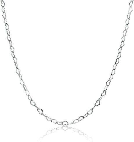 Hoops & Loops Sterling Silver Heart Link Chain Choker Necklace in Saudi Arabia