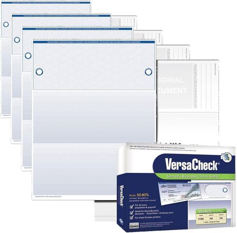 VersaCheck UV Secure Form #1000 - Blank Business Voucher on Top - Blue Elite - 500 Sheets in Kuwait