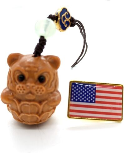 2PCS Handcrafted Purple Sandalwood Penguin Pendant and Rainbow Wood Penguin Keychain Set, Refined Wooden Penguin Statue for Home, Bedroom, Car and Office Decoration in Kuwait