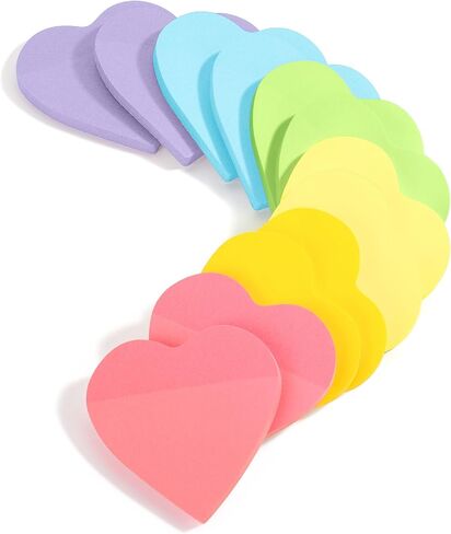Mr. Pen- Heart Sticky Notes, 12 Pads, 60 Sheets/Pad, Bright Color, Cute Sticky Notes, Heart Shaped Sticky Notes Heart Shaped Note Pads, Heart Notes, Heart Shaped Note Pad, Heart Office Supplies in Saudi Arabia