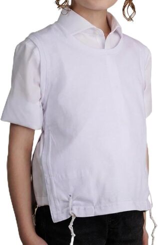 Mefoar Judaica Tzitzit Shirt - Round or V-Neck Tzitzit for Boys Undershirt - Talit Katan in Saudi Arabia