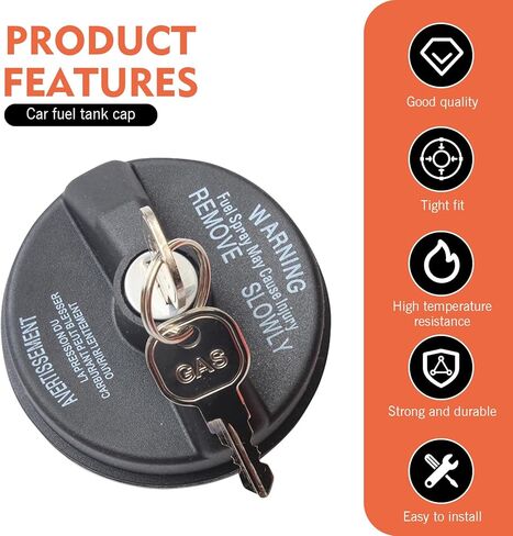 Locking Fuel Tank Cap, Plastic ABS Sealed Anti-theft Fuel Tank Cap, OEM #05278655AB 5278655ab Tuning Parts, Compatible with Dodge Jeep Sebring Chrysler (Black) in Saudi Arabia