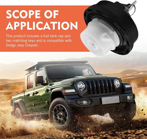 Locking Fuel Tank Cap, Plastic ABS Sealed Anti-theft Fuel Tank Cap, OEM #05278655AB 5278655ab Tuning Parts, Compatible with Dodge Jeep Sebring Chrysler (Black) in Saudi Arabia