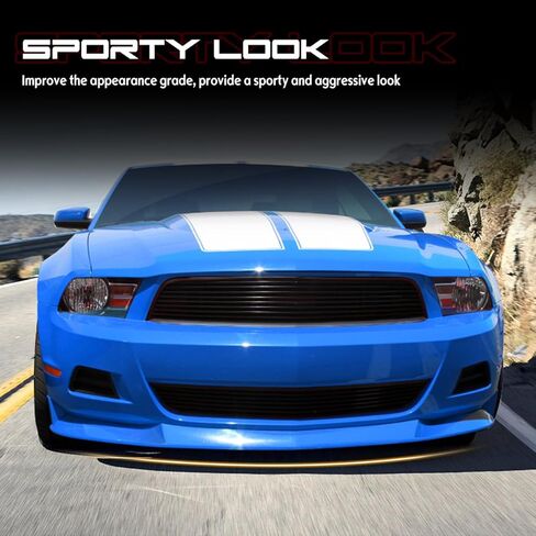 جناح الذقن الأمامي الممتص للصدمات، متوافق مع 2010-2012 Ford Mustang V6 فقط، نمط STL المرن من البولي يوريثين (PU) واقي الفاصل السفلي الأمامي، أسود غير مطلي، قطعة واحدة in Saudi Arabia