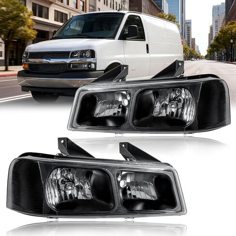 مصباح أمامي LED DRL، طقم تجميع المصابيح الأمامية متوافق مع 2004-2012 Chevy Colorado، متوافق مع 2004-2012 GMC Canyon استبدال المصابيح الأمامية ذات الإسكان الأسود عاكس العنبر in Kuwait