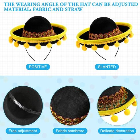 Janinka 18 Pcs Fiesta Party Supplies Sombrero Headbands Paper Eyeglasses, Cinco De Mayo Mexican Party Decorations in Kuwait