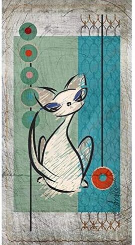 Magnet Mid Century Modern: Lil Miss Purrfect Car Magnetic Vinyl Bumper Sticker 5'' x 4'' in Saudi Arabia