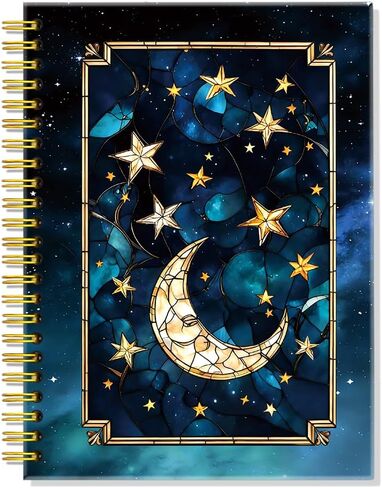 ERHACHAIJIA Luna Moth Bullet Hardcover 160 Pages Lined Spiral Notebook, Funny Gothic Occult Diary, Witchcraft Journal for Women, Graduation Gifts for Student, Astrology Diary, Celestial Planner Gifts in Saudi Arabia