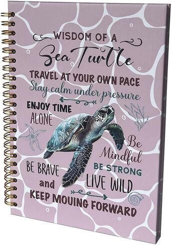 Cute Notebooks Journal For Women - Sea Turtle Dairy Funny Hardcover College Ruled Lined,5.8"X8.3",Pretty Spiral Meeting Notebook,Gifts For Sea Turtles Lover Men Friends On Birthday Christmas Mothers Day (Green) in Saudi Arabia