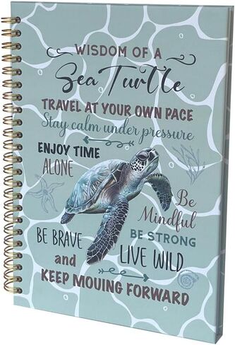 Cute Notebooks Journal For Women - Sea Turtle Dairy Funny Hardcover College Ruled Lined,5.8"X8.3",Pretty Spiral Meeting Notebook,Gifts For Sea Turtles Lover Men Friends On Birthday Christmas Mothers Day (Green) in Saudi Arabia